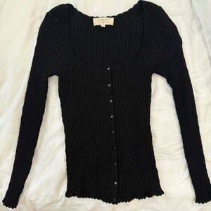 Sezane Scoop Neck Cardigan